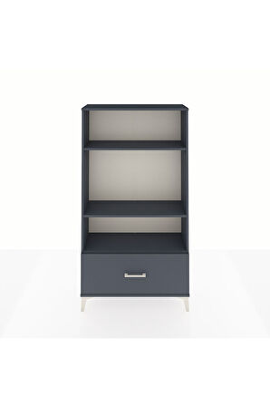 Arges Dolap 3 Raflı Tek Çekmeceli 88x30x163 Antrasit-Antrasit