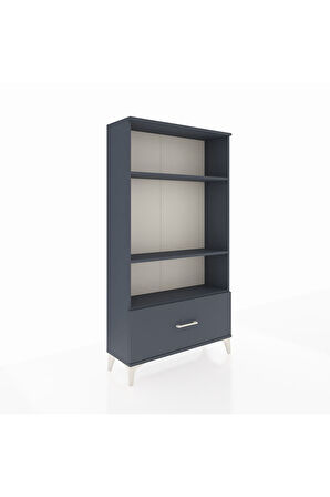 Arges Dolap 3 Raflı Tek Çekmeceli 88x30x163 Antrasit-Antrasit