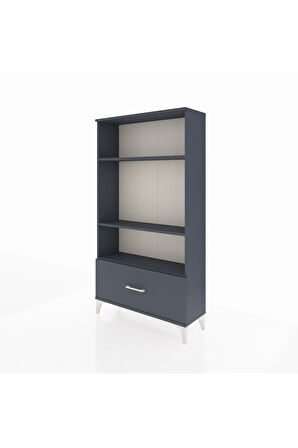 Arges Dolap 3 Raflı Tek Çekmeceli 88x30x163 Antrasit-Antrasit
