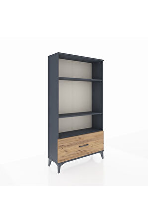 Arges Dolap 3 Raflı Tek Çekmeceli 88x30x163 Antrasit-Çam