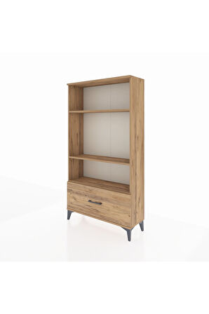 Arges Dolap 3 Raflı Tek Çekmeceli 88x30x163 Çam-Çam