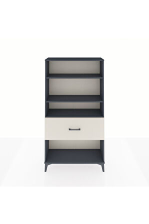 Arges Dolap 3 Raflı Tek Çekmeceli 88x30x163 Antrasit-Aytaşı