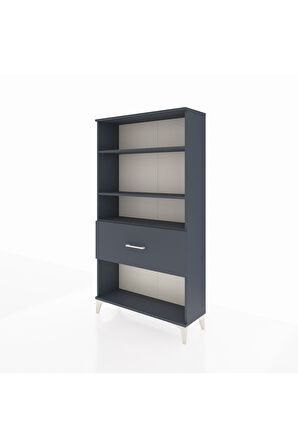 Arges Dolap 3 Raflı Tek Çekmeceli 88x30x163 Antrasit-Antrasit