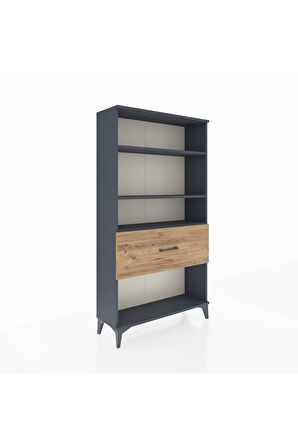 Arges Dolap 3 Raflı Tek Çekmeceli 88x30x163 Antrasit-Çam