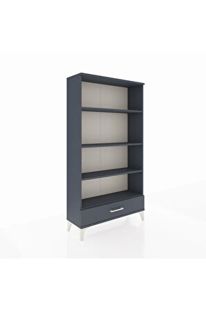 Arges Dolap 4 Raflı Tek Çekmeceli 88x30x163 Antrasit-Antrasit