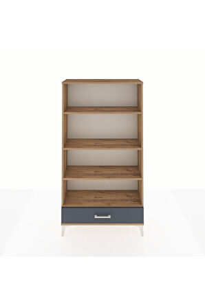 Arges Dolap 4 Raflı Tek Çekmeceli 88x30x163 Çam-Antrasit