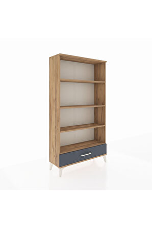 Arges Dolap 4 Raflı Tek Çekmeceli 88x30x163 Çam-Antrasit