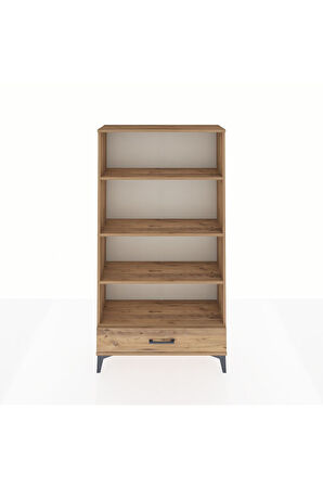Arges Dolap 4 Raflı Tek Çekmeceli 88x30x163 Çam-Çam