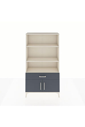 Arges Dolap 3 Raflı Tek Çekmeceli 2 Kapaklı 88x30x163 Aytaşı-Antrasit