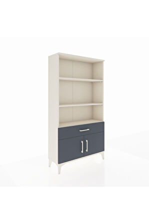 Arges Dolap 3 Raflı Tek Çekmeceli 2 Kapaklı 88x30x163 Aytaşı-Antrasit