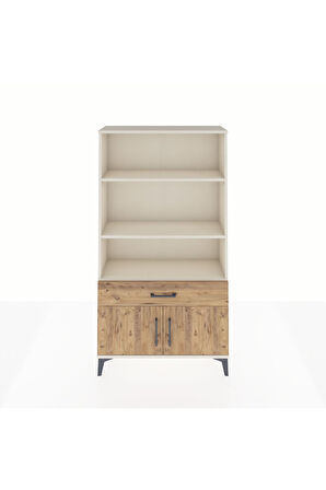 Arges Dolap 3 Raflı Tek Çekmeceli 2 Kapaklı 88x30x163 Aytaşı-Çam