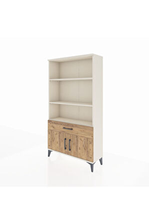Arges Dolap 3 Raflı Tek Çekmeceli 2 Kapaklı 88x30x163 Aytaşı-Çam