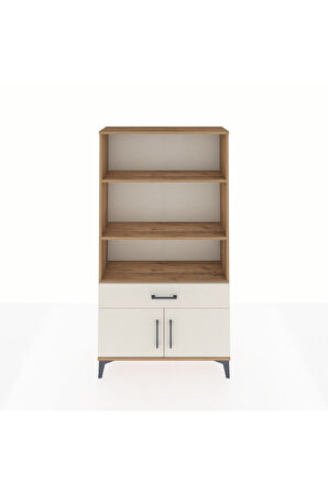 Arges Dolap 3 Raflı Tek Çekmeceli 2 Kapaklı 88x30x163 Çam-Aytaşı