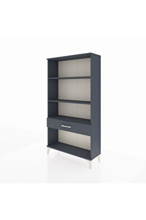 Arges Dolap 3 Raflı Tek Çekmeceli 88x30x163 Antrasit-Antrasit