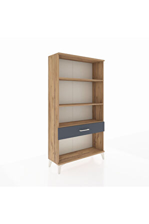 Arges Dolap 3 Raflı Tek Çekmeceli 88x30x163 Çam-Antrasit