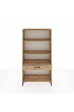 Arges Dolap 3 Raflı Tek Çekmeceli 88x30x163 Çam-Çam