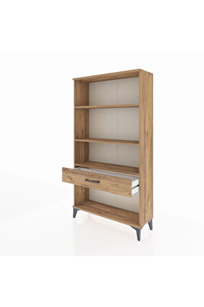 Arges Dolap 3 Raflı Tek Çekmeceli 88x30x163 Çam-Çam