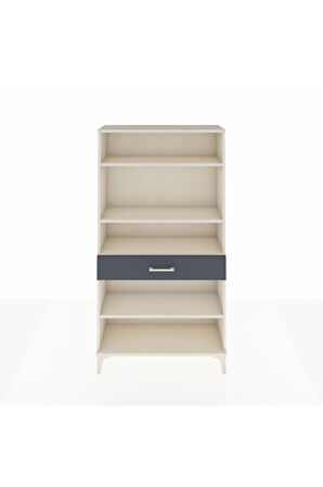Arges Dolap 4 Raflı Tek Çekmeceli 88x30x163 Aytaşı-Antrasit