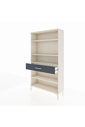 Arges Dolap 4 Raflı Tek Çekmeceli 88x30x163 Aytaşı-Antrasit