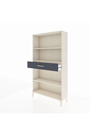 Arges Dolap 3 Raflı Tek Çekmeceli 88x30x163 Aytaşı-Antrasit