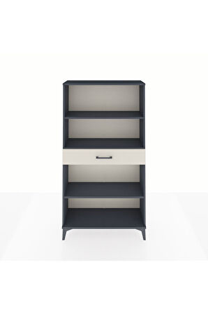 Arges Dolap 3 Raflı Tek Çekmeceli 88x30x163 Antrasit-Aytaşı