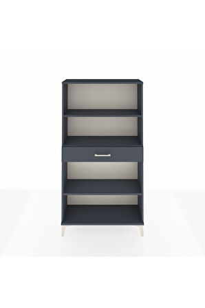 Arges Dolap 3 Raflı Tek Çekmeceli 88x30x163 Antrasit-Antrasit