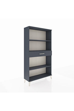 Arges Dolap 3 Raflı Tek Çekmeceli 88x30x163 Antrasit-Antrasit