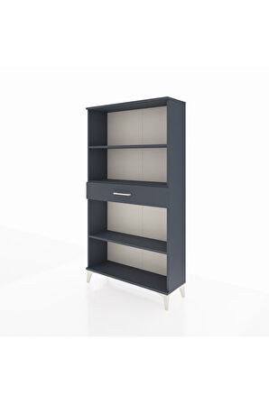 Arges Dolap 3 Raflı Tek Çekmeceli 88x30x163 Antrasit-Antrasit