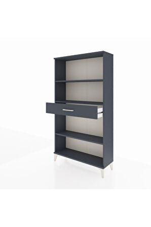 Arges Dolap 3 Raflı Tek Çekmeceli 88x30x163 Antrasit-Antrasit