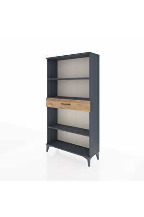 Arges Dolap 3 Raflı Tek Çekmeceli 88x30x163 Antrasit-Çam