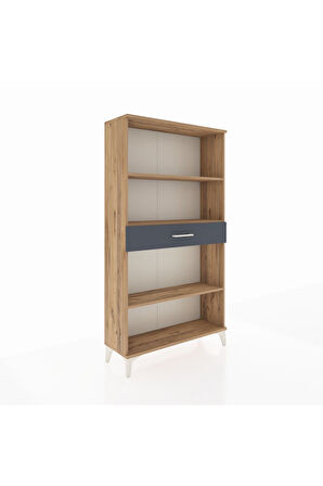 Arges Dolap 3 Raflı Tek Çekmeceli 88x30x163 Çam-Antrasit