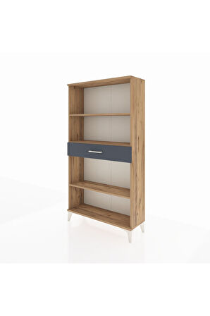 Arges Dolap 3 Raflı Tek Çekmeceli 88x30x163 Çam-Antrasit