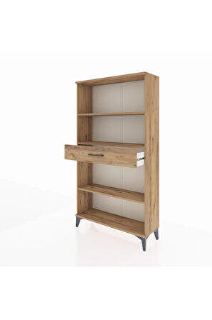 Arges Dolap 3 Raflı Tek Çekmeceli 88x30x163 Çam-Çam