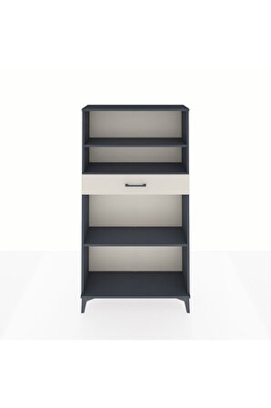 Arges Dolap 3 Raflı Tek Çekmeceli 88x30x163 Antrasit-Aytaşı