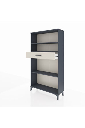 Arges Dolap 3 Raflı Tek Çekmeceli 88x30x163 Antrasit-Aytaşı