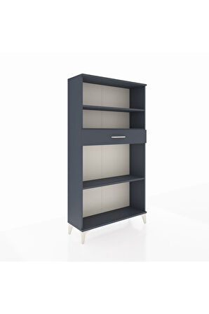 Arges Dolap 3 Raflı Tek Çekmeceli 88x30x163 Antrasit-Antrasit