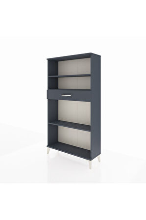 Arges Dolap 3 Raflı Tek Çekmeceli 88x30x163 Antrasit-Antrasit