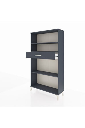 Arges Dolap 3 Raflı Tek Çekmeceli 88x30x163 Antrasit-Antrasit