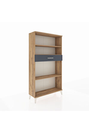 Arges Dolap 3 Raflı Tek Çekmeceli 88x30x163 Çam-Antrasit