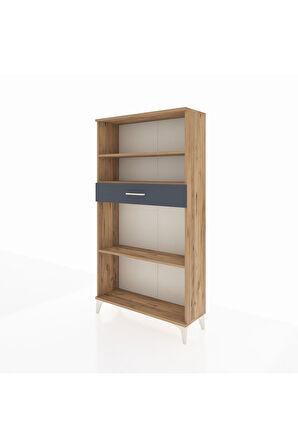 Arges Dolap 3 Raflı Tek Çekmeceli 88x30x163 Çam-Antrasit