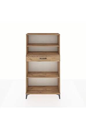 Arges Dolap 3 Raflı Tek Çekmeceli 88x30x163 Çam-Çam