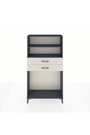 Arges Dolap 2 Raflı 2 Çekmeceli 88x30x163 Antrasit-Aytaşı