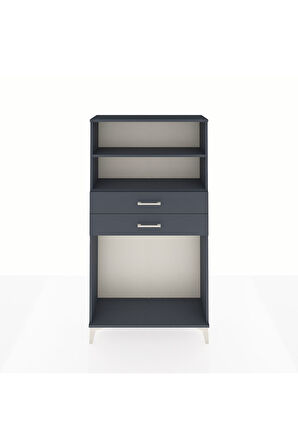 Arges Dolap 2 Raflı 2 Çekmeceli 88x30x163 Antrasit-Antrasit
