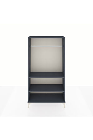 Arges Dolap 2 Raflı Kapaklı Tek Askılı 88x30x163 Antrasit-Antrasit