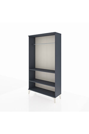 Arges Dolap 2 Raflı Kapaklı Tek Askılı 88x30x163 Antrasit-Antrasit