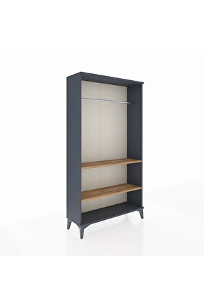 Arges Dolap 2 Raflı Kapaklı Tek Askılı 88x30x163 Antrasit-Çam