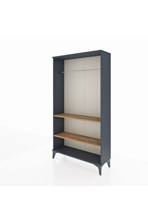 Arges Dolap 2 Raflı Kapaklı Tek Askılı 88x30x163 Antrasit-Çam