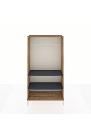 Arges Dolap 2 Raflı Kapaklı Tek Askılı 88x30x163 Çam-Antrasit