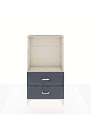Arges Dolap Tek Raflı 2 Çekmeceli Tek Askılı 88x30x163 Aytaşı-Antrasit