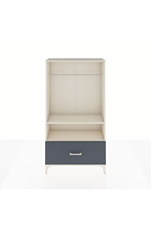 Arges Dolap 2 Raflı Tek Çekmeceli Tek Askılı 88x30x163 Aytaşı-Antrasit